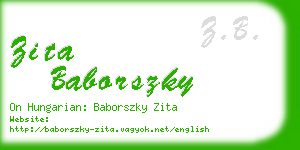 zita baborszky business card